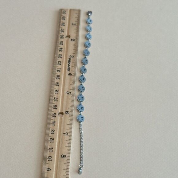 Silver Smiley Face Bracelet N1343 - Picture 5 of 5